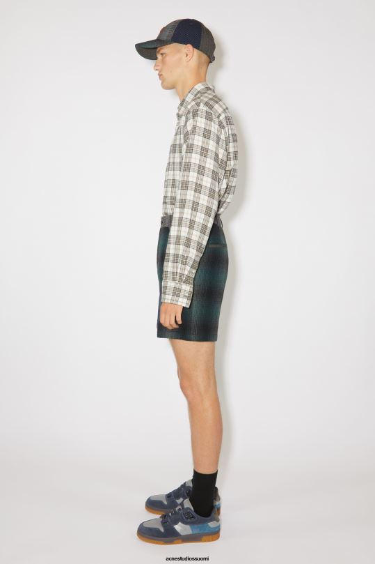 Acne Studios vaatteet sinivihreä 0VF2B1077 tilkkutyöshortsit unisex