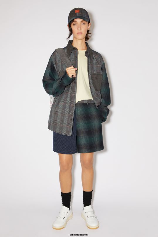 Acne Studios vaatteet sinivihreä 0VF2B339 tilkkutyöshortsit unisex