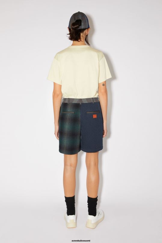 Acne Studios vaatteet sinivihreä 0VF2B339 tilkkutyöshortsit unisex