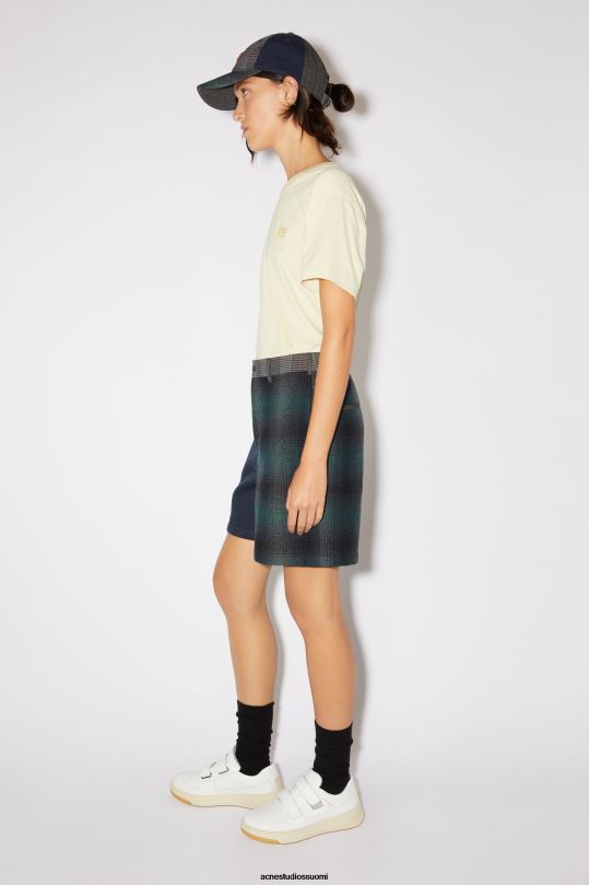 Acne Studios vaatteet sinivihreä 0VF2B339 tilkkutyöshortsit unisex