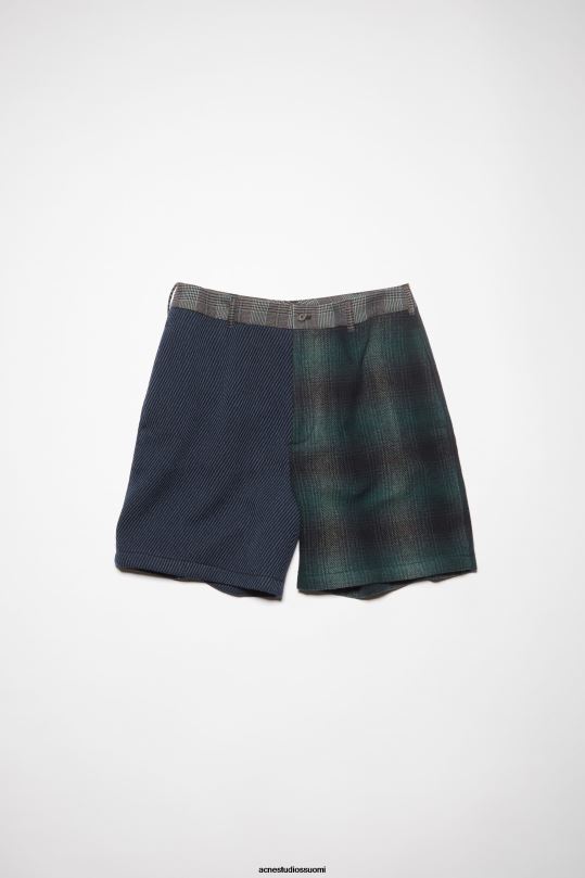 Acne Studios vaatteet sinivihreä 0VF2B339 tilkkutyöshortsit unisex