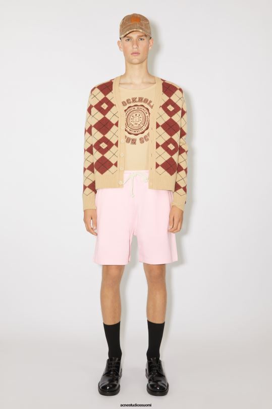 Acne Studios vaatteet vaalea pinkki 0VF2B1073 puuvillaiset hikishortsit unisex