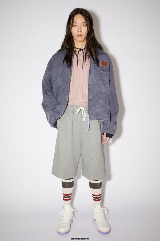 Acne Studios vaatteet vaaleanharmaa melansi 0VF2B1195 fleece hiki shortsit