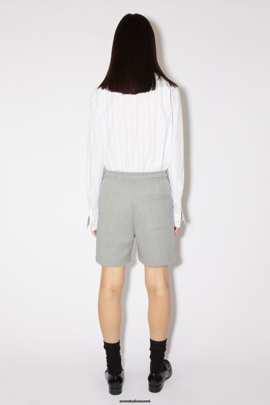 Acne Studios vaatteet vaaleanharmaa melansi 0VF2B340 puuvillaiset hikishortsit unisex