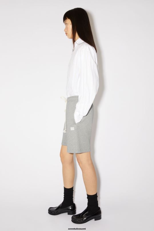 Acne Studios vaatteet vaaleanharmaa melansi 0VF2B340 puuvillaiset hikishortsit unisex