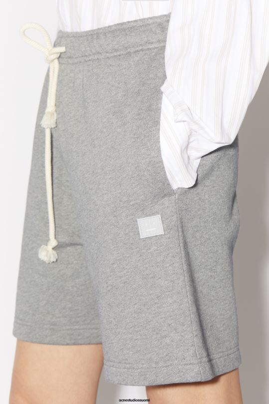 Acne Studios vaatteet vaaleanharmaa melansi 0VF2B340 puuvillaiset hikishortsit unisex