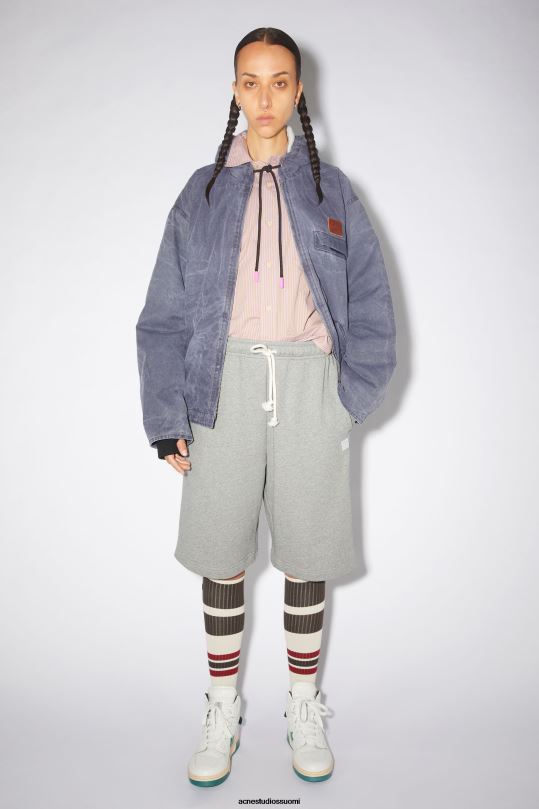 Acne Studios vaatteet vaaleanharmaa melansi 0VF2B434 fleece hiki shortsit