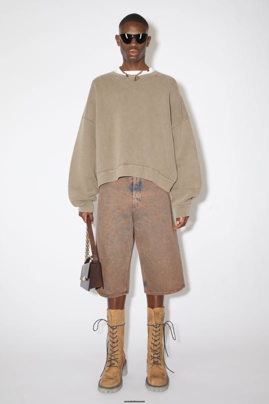 Acne Studios vaatteet vaaleanpunainen/harmaa 0VF2B1083 löysät farkkushortsit