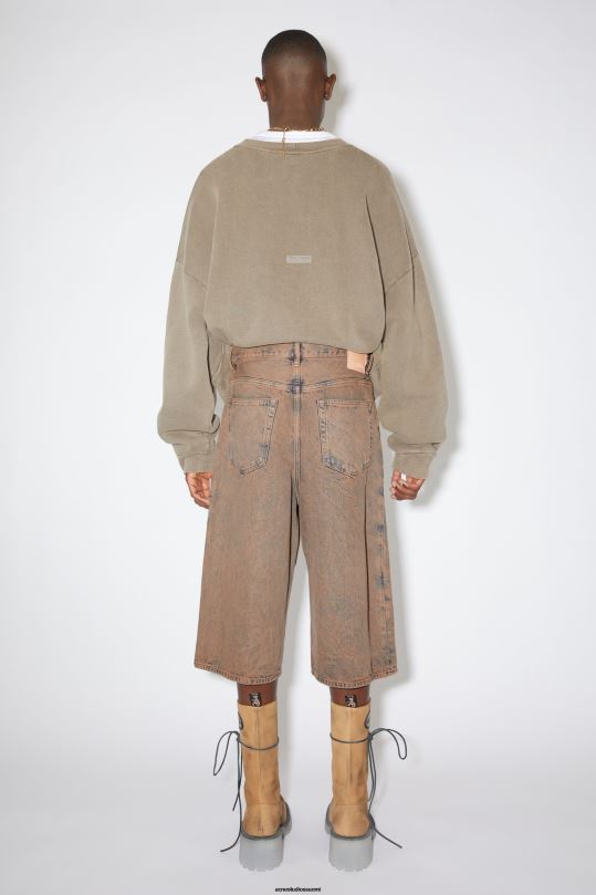 Acne Studios vaatteet vaaleanpunainen/harmaa 0VF2B1083 löysät farkkushortsit