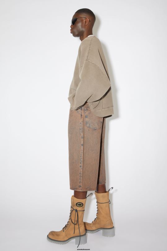 Acne Studios vaatteet vaaleanpunainen/harmaa 0VF2B1083 löysät farkkushortsit