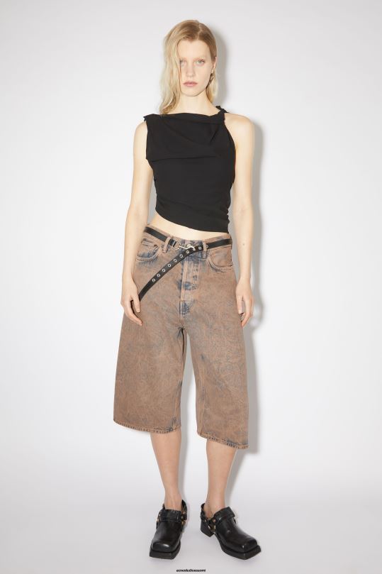 Acne Studios vaatteet vaaleanpunainen/harmaa 0VF2B341 löysät farkkushortsit