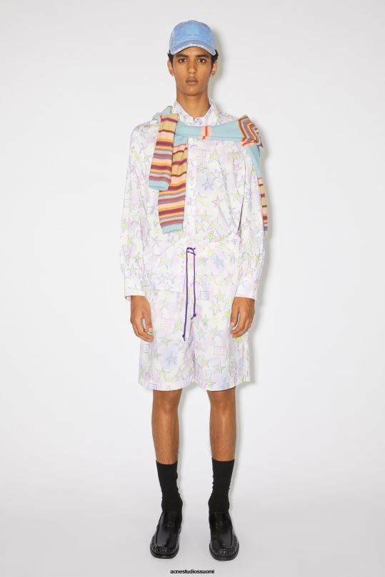 Acne Studios vaatteet vaaleanpunainen/multi 0VF2B1140 painetut unisex-uimahousut