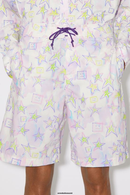 Acne Studios vaatteet vaaleanpunainen/multi 0VF2B1140 painetut unisex-uimahousut