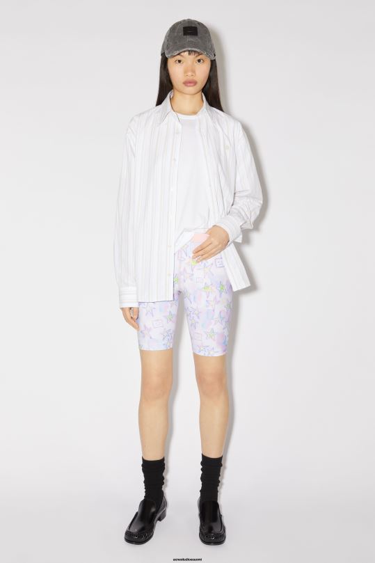 Acne Studios vaatteet vaaleanpunainen/multi 0VF2B336 painettu shortsit unisex