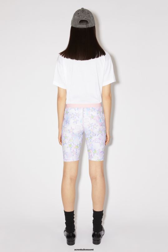 Acne Studios vaatteet vaaleanpunainen/multi 0VF2B336 painettu shortsit unisex