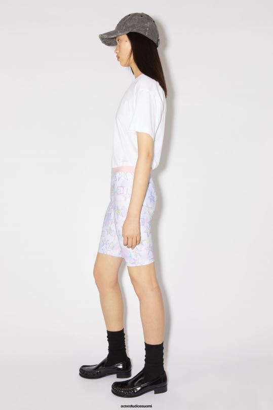 Acne Studios vaatteet vaaleanpunainen/multi 0VF2B336 painettu shortsit unisex