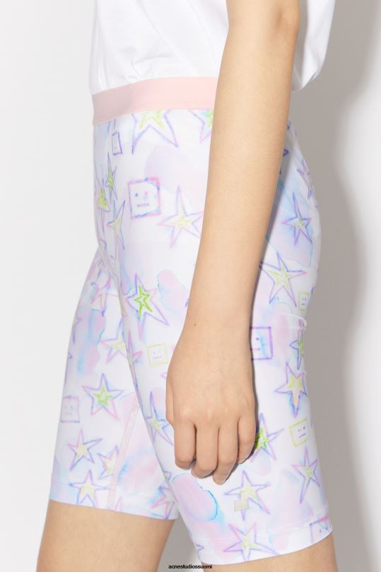 Acne Studios vaatteet vaaleanpunainen/multi 0VF2B336 painettu shortsit unisex