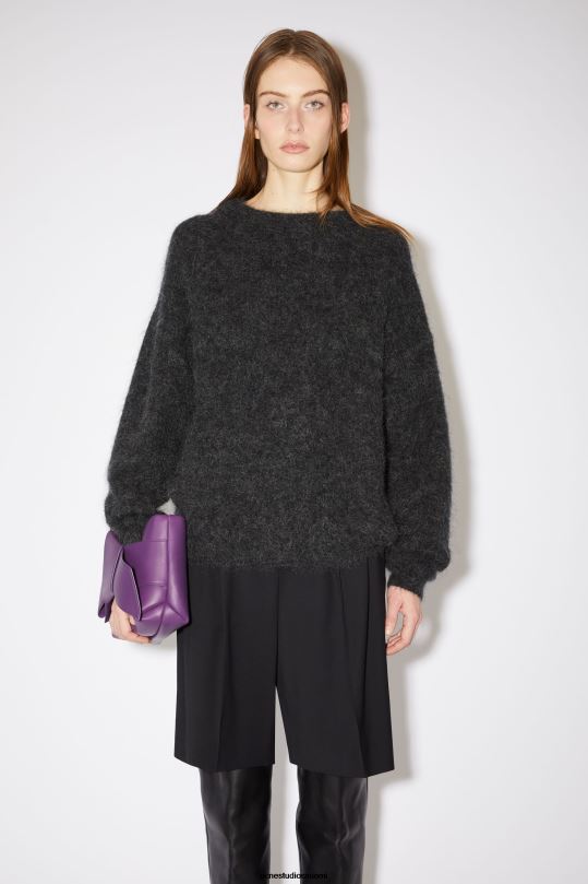 Acne Studios vaatteet antrasiitin harmaa 0VF2B425 mohairvillainen pyöreä kaulapusero