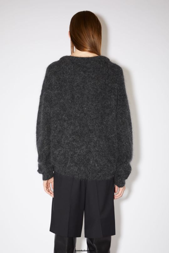 Acne Studios vaatteet antrasiitin harmaa 0VF2B425 mohairvillainen pyöreä kaulapusero