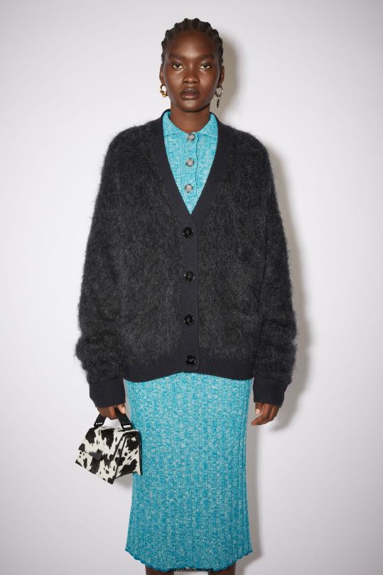 Acne Studios vaatteet antrasiitin harmaa 0VF2B427 mohairvillainen pörröinen neuletakki