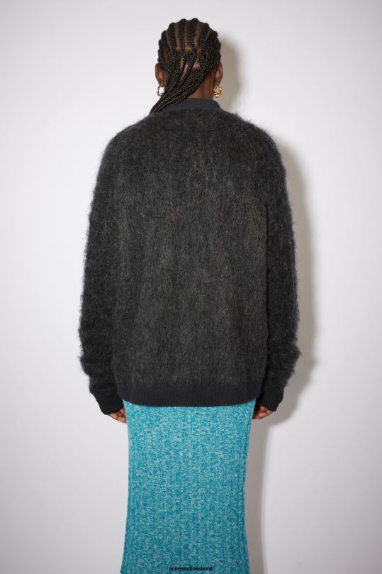 Acne Studios vaatteet antrasiitin harmaa 0VF2B427 mohairvillainen pörröinen neuletakki
