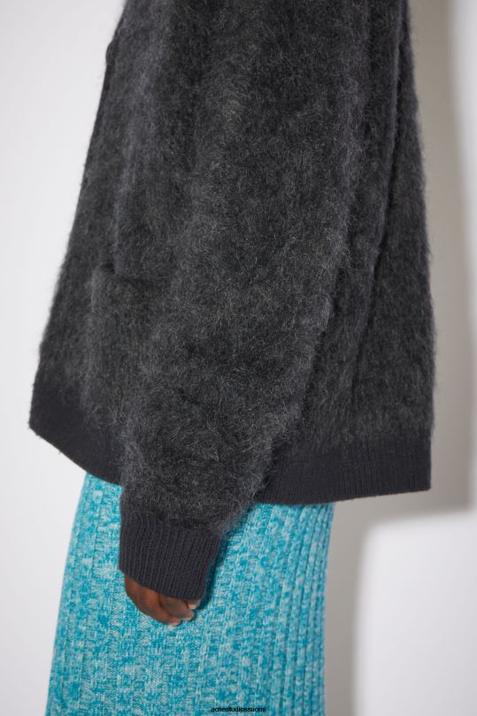 Acne Studios vaatteet antrasiitin harmaa 0VF2B427 mohairvillainen pörröinen neuletakki