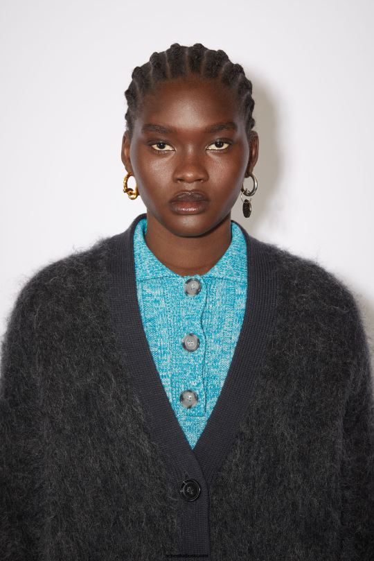 Acne Studios vaatteet antrasiitin harmaa 0VF2B427 mohairvillainen pörröinen neuletakki