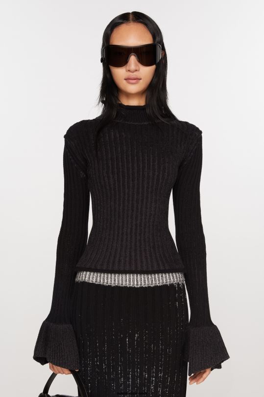 Acne Studios vaatteet antrasiitti/musta 0VF2B76 pitkähihainen neulepusero