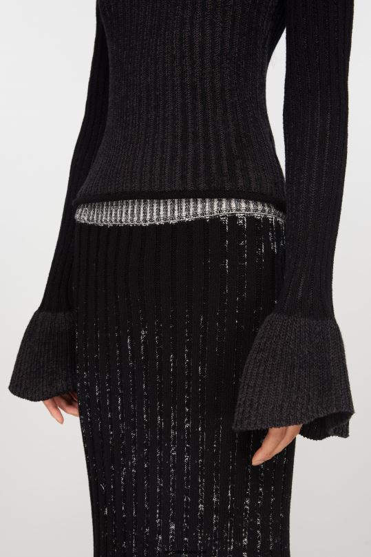 Acne Studios vaatteet antrasiitti/musta 0VF2B76 pitkähihainen neulepusero
