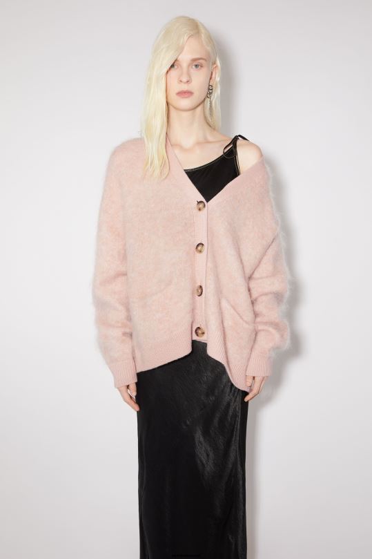 Acne Studios vaatteet haalistunut vaaleanpunainen 0VF2B110 villainen mohair neuletakki