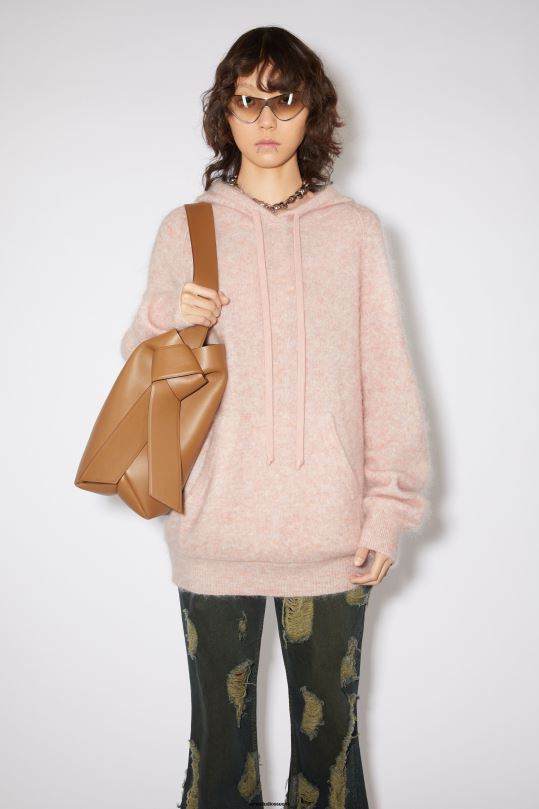 Acne Studios vaatteet haalistunut vaaleanpunainen 0VF2B113 villamohair-huppari