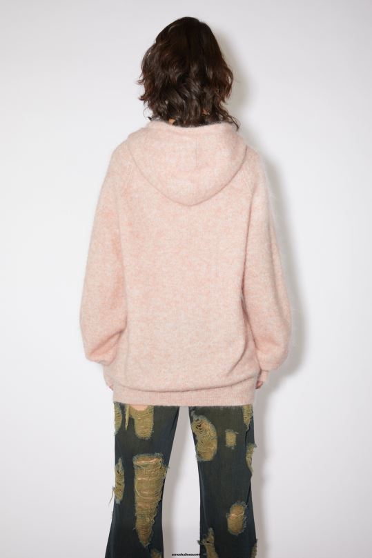 Acne Studios vaatteet haalistunut vaaleanpunainen 0VF2B113 villamohair-huppari