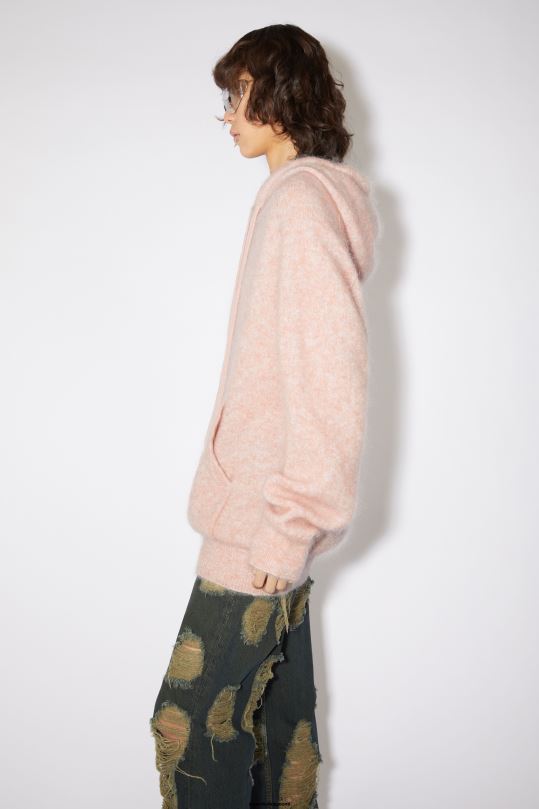 Acne Studios vaatteet haalistunut vaaleanpunainen 0VF2B113 villamohair-huppari