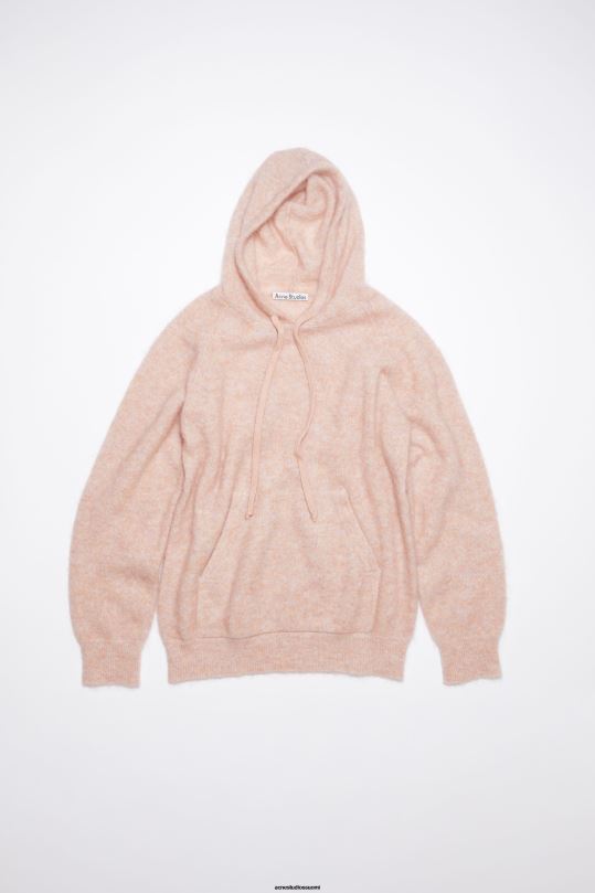 Acne Studios vaatteet haalistunut vaaleanpunainen 0VF2B113 villamohair-huppari