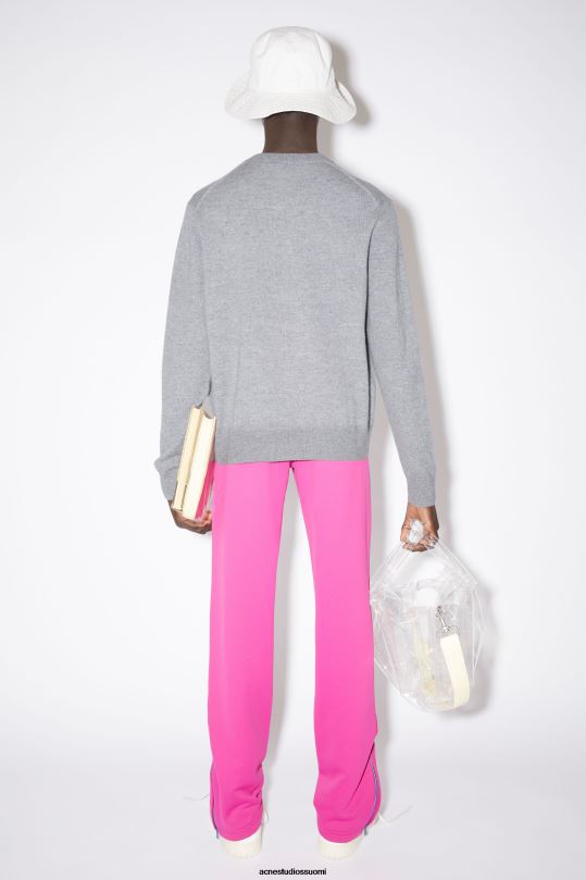 Acne Studios vaatteet harmaa melansi 0VF2B1184 villapaita, pyöreäkauluksinen unisex