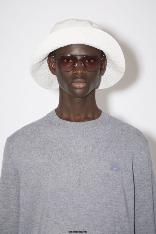 Acne Studios vaatteet harmaa melansi 0VF2B1184 villapaita, pyöreäkauluksinen unisex