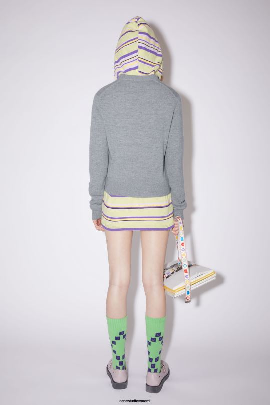 Acne Studios vaatteet harmaa melansi 0VF2B411 villainen V-kaula-aukkoinen villapaita unisex