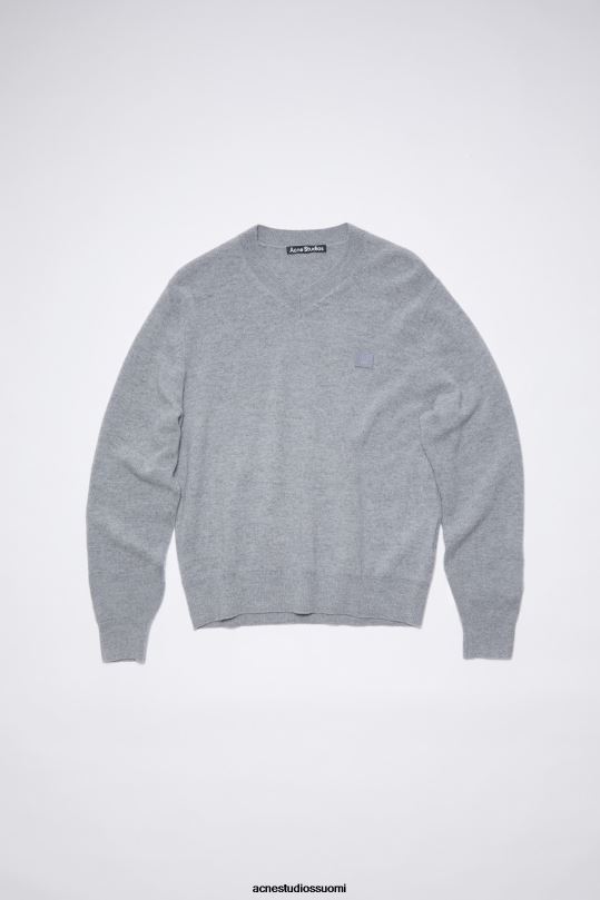 Acne Studios vaatteet harmaa melansi 0VF2B411 villainen V-kaula-aukkoinen villapaita unisex