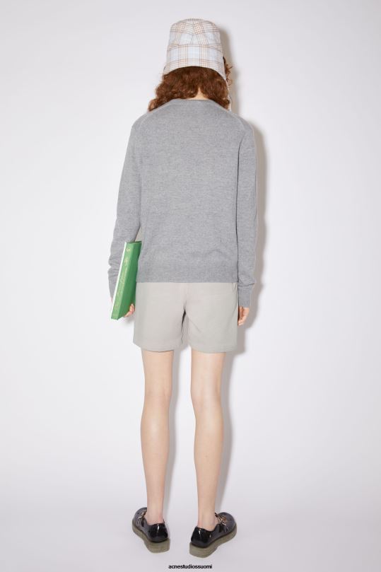 Acne Studios vaatteet harmaa melansi 0VF2B418 villapaita, pyöreäkauluksinen unisex