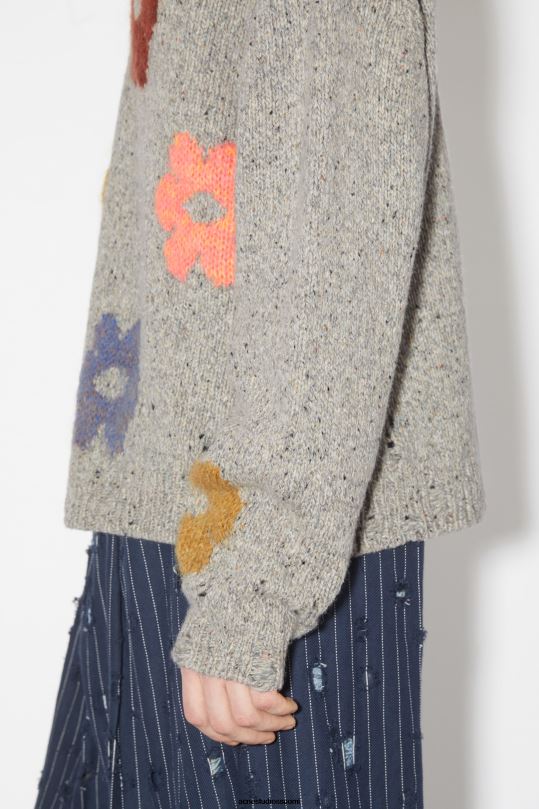 Acne Studios vaatteet harmaa melansi 0VF2B947 jacquard villasekoitetta neule