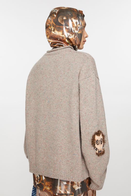 Acne Studios vaatteet harmaa melansi/multi 0VF2B926 jakardi kallopusero