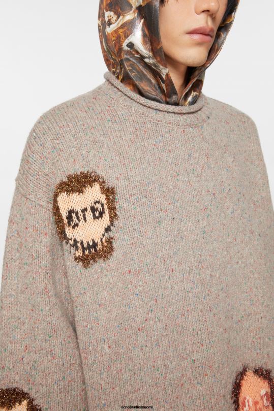 Acne Studios vaatteet harmaa melansi/multi 0VF2B926 jakardi kallopusero