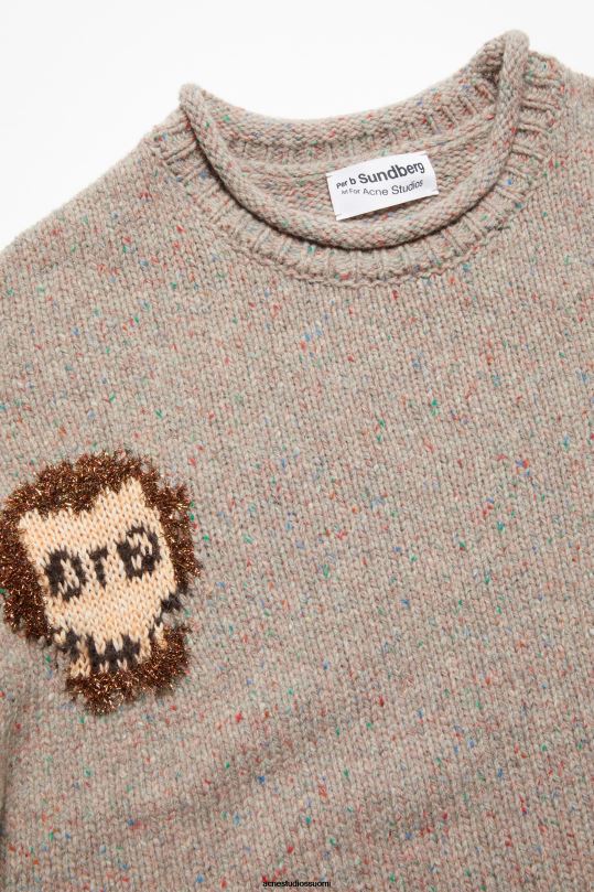 Acne Studios vaatteet harmaa melansi/multi 0VF2B926 jakardi kallopusero