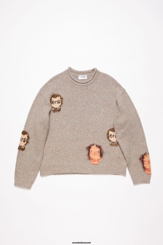 Acne Studios vaatteet harmaa melansi/multi 0VF2B926 jakardi kallopusero