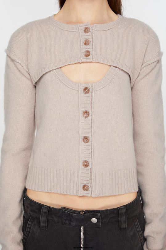 Acne Studios vaatteet hiekka beige 0VF2B72 neulottu neuletakkisetti