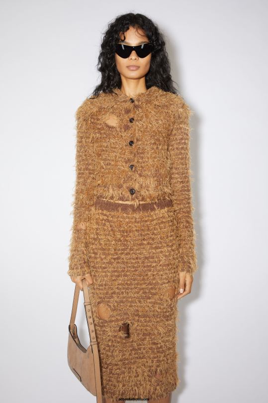 Acne Studios vaatteet kamelin ruskea 0VF2B109 karvainen villatakki kiitotien show