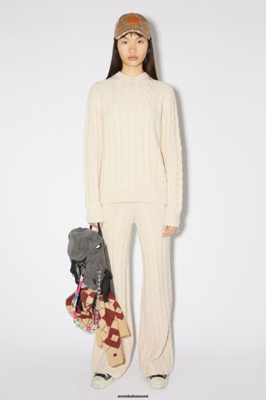 Acne Studios vaatteet kaurapuuro melange 0VF2B88 kaapelivillapusero unisex