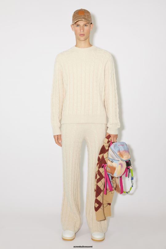 Acne Studios vaatteet kaurapuuro melange 0VF2B933 kaapelivillapusero unisex