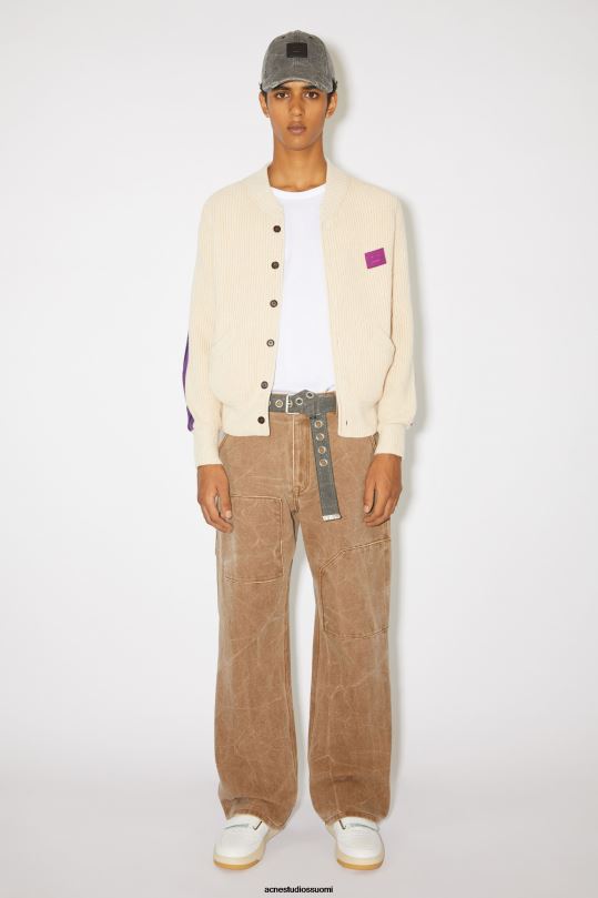 Acne Studios vaatteet kaurapuuro melange 0VF2B938 pyöreäkauluksinen neuletakki unisex