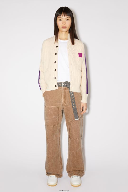 Acne Studios vaatteet kaurapuuro melange 0VF2B95 pyöreäkauluksinen neuletakki unisex